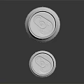 Two Silver Aluminum Cans With Water Drops On Black Reflective Surface 3d model
