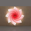 Pink and White Spiral Artistic Decor Photo Spot on Wooden Background Wall
