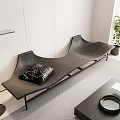 Modern Three Seater Sofa Curved Leather Design With Decorative Pillow In Contemporary Living Room