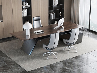 Manager office desk and chair combination 3d model