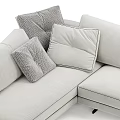 Gray Corner Sofa With Soft Pillows Multiple Views Modern Living Room Design 3d model