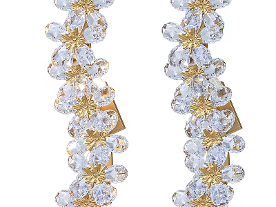 Elegant Crystal Wall Lamp Featuring Gold Accents And Decorative Design Elements 3d model