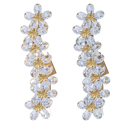 Elegant Crystal Wall Lamp Featuring Gold Accents And Decorative Design Elements 3d model