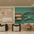 Modern Beauty Salon Interior With White And Green Arched Decor Shelves Products Chairs And Mirrors