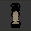 Stylish Black High Heel Shoes With Crisscross Straps And Platform Sole