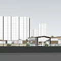 Modern Commercial Street Featuring Pedestrian Zone Shops And Surrounding High Rise Buildings