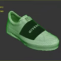 Givenchy White Slip On Sneakers With Black Strap 3d model