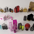 Luxury Perfume and Cosmetics Collection With Various Bottles And Elegant Packaging