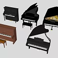 Various Acoustic Pianos in Different Styles Including Upright and Grand Models