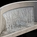 Garden Ornament Stone Fountain With Square Base Cascading Water And Circular Top Design