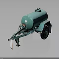 Green Fuel Tank Trailer With Single Wheel Storage Tank And Hitch
