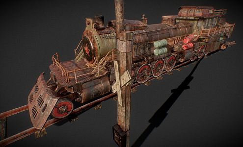 Industrial LOFT Train Locomotive Train Aurora Metro Exodus 3d model