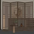 New Chinese Style Screen Partition 3d model