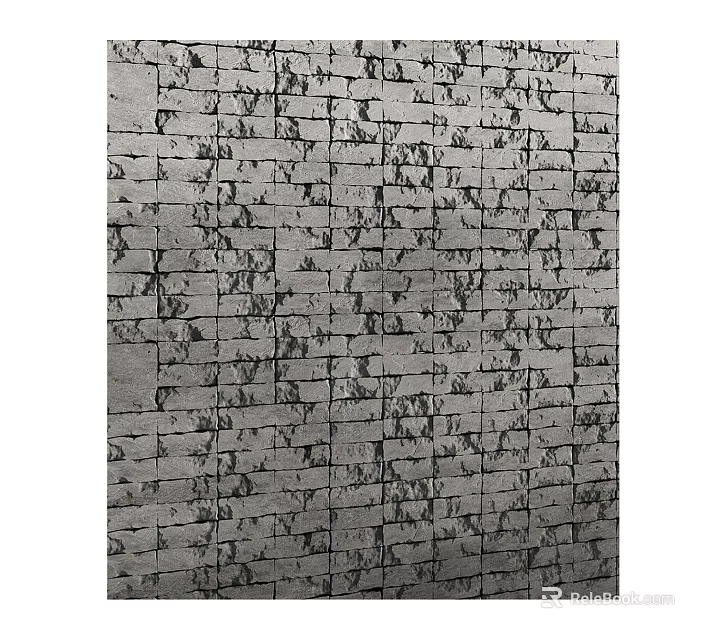 Gray Brick Wall Classic Design With Textured Surface And Neat Patterned Arrangement 3d model