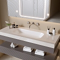 Modern Bathroom Cabinet Bathroom Counter Basin Bathroom Decoration Mirror Cabinet Sink 3d model