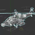 Military Camouflage Helicopter With Dual Rotors Cockpit Windows And Landing Gear