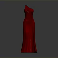 Man Modeling Red Long Dress 3D Render on Black Background 3d model