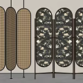 Silent Screen Rattan Screen Partition Middle Ancient Screen 3d model