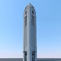 Modern Clock Tower Architectural Design With Stone Exterior And Vertical Structure 3d model