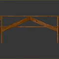 Wooden Outdoor Picnic Table With Slatted Top And Attached Benches For Garden Use