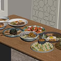 Assorted Appetizing Foods On Wooden Table With Meat Vegetables Snacks And Sauces