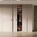 Modern Minimalist Built in Wardrobe with Sliding Doors and Hanging Clothes Storage