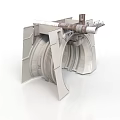 Industrial Mechanical Component With Metal Frame Circular Structure Pipes And Support Elements