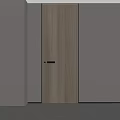 Modern Simple Style Swing Door With Wooden Texture And White Frame For Interior 3d model