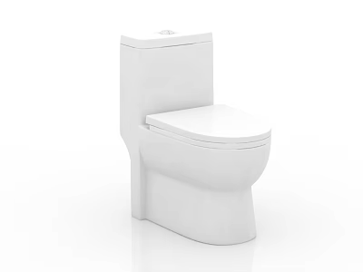 White Modern One Piece Toilet With Sleek Ceramic Design And Smooth Surface 3d model