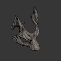 Silver Wolf Mask Sculpture With Detailed Texture On Dark Background