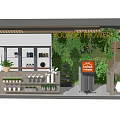 Youtoo Flower Shop Interior With Green Plant Wall And Flower Displays On Shelves
