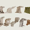 Scarves Collection In Various Colors And Styles Folded And Displayed