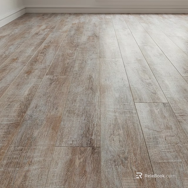 Natural Wood Grain Wooden Floor With Light To Dark Tone Textured Surface 3d model 