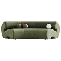 Modern Curved Abstract Sofa With Soft Fabric Multiple Colors And Elegant Design