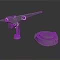 Gray Industrial Mechanical Components With Metal Rod Bolts And Circular Base
