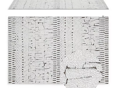 Square Rug With Geometric Textured Pattern In Neutral Tones And Close Up Detail 3d model