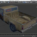 Old Rusty Vintage Pickup Truck With Open Door Weathered Exterior Design