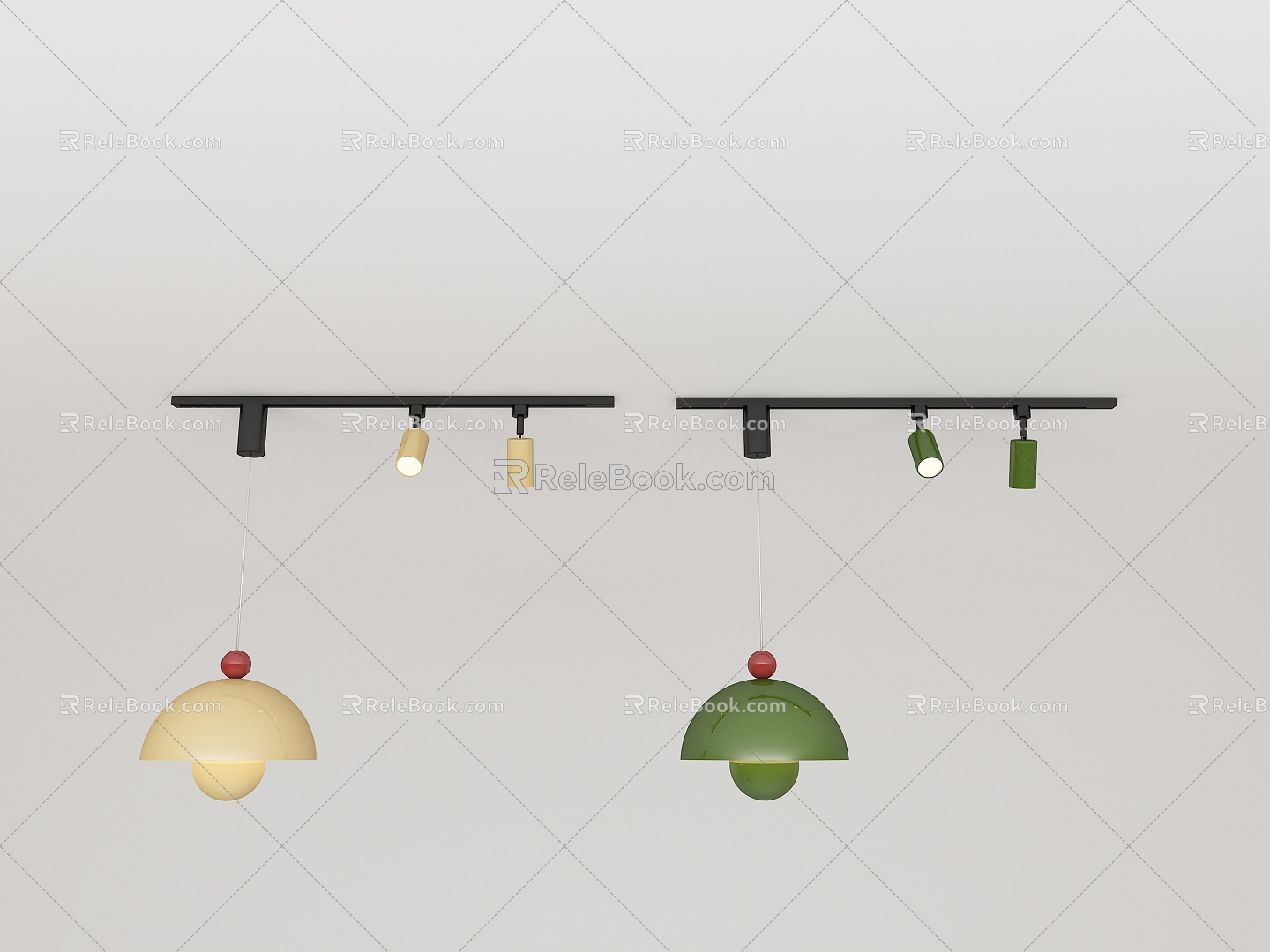 Modern Minimalist Track Chandelier 3d model