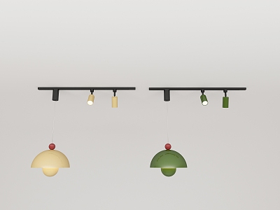 Modern Minimalist Track Chandelier 3d model