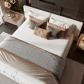 Modern Double Bed Interior Design With Black Paneled Wall White Nightstands And Round Lamps