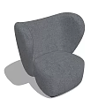 Stylish Modern Gray Fabric Single Seater Sofa With Wingback Armrests And Comfortable Design