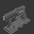 Detailed Toy Gun Display Stand With Sturdy Base And Modern Design