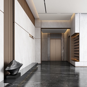 Modern Elevator Entrance Lobby Elevator Decorative Entrance Elevator Hall Letter Box Art Device 3d model