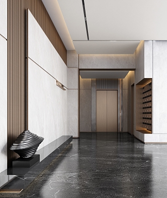 Modern Elevator Entrance Lobby Elevator Decorative Entrance Elevator Hall Letter Box Art Device 3d model