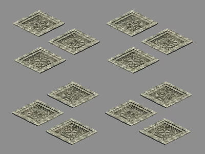 Chinese floor tile ground pattern 3d model