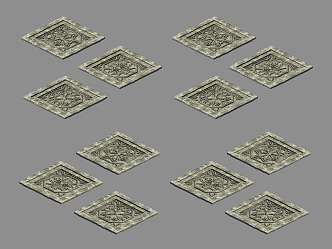 Chinese floor tile ground pattern 3d model