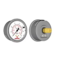 Industrial Pressure Gauge With GANGWEI Brand Dial Pointer And Threaded Connection