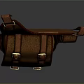Classic Brown Leather Saddle Bag With Buckle Straps And Adjustable Design 3d model
