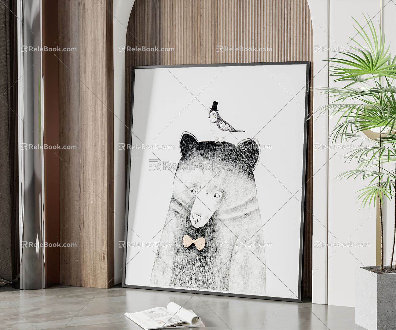 Modern Animal Painting Decorative Painting Hanging Painting 3d model