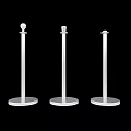 Three Floor Standing Decorative Stanchions With Gold Top Black Pole Base 3d model